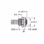 PROFIBUS-PA Flanschanschluss RKFV 48-0.3M/M20/C1117