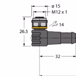 Actuator and Sensor Cable, PUR WKC5T-1.5-RSC5T/TXO