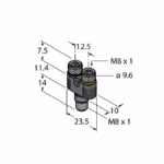 2-Way Splitter YP2-MFS4-2MFK3
