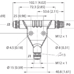 M12 Power Splitters VT2-M12T-M4-2F4