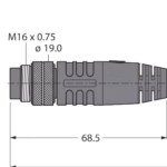 Actuator, Sensor and Supply Cable, PVC BSM19-E01-5/TEL