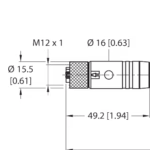 Supply Cable - M12 Power RKP46PLB-0.3-RSM40.1/TXL