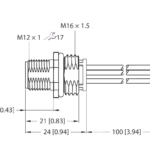 M12 Power Flange FS54PK-1/M16