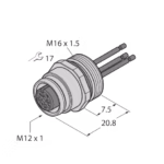 Female Flange with Stranded Wires, Front-mounted EC-FK12-0.5/16