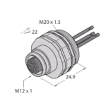 Female Flange with Stranded Wires, Front-mounted EC-FKD4-1.5/20