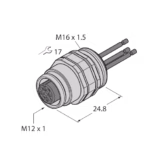 Female Flange with Stranded Wires, Front-mounted EC-FKD12-0.5/16