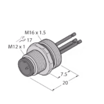 Male Receptacle with Stranded Wires, Front-mounted EC-FSE12-0.5/16