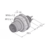 Male Receptacle with Print Contacts, Rear-mounted EC-FSFD3-P/16