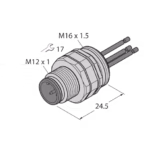 Male Receptacle with Stranded Wires, Front-mounted EC-FSDE12-0.5/16