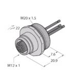Female Flange with Stranded Wires, Front-mounted EC-FK4.5-0.5/20