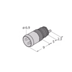 M8 x 1 / ? 8 mm round connector ESHP4L