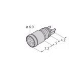 M8 x 1 / ? 8 mm round connector ESP4SP