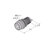 Round connector M8 x 1 / ? 8 mm ESGP3P
