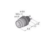 M8 ? 1/? 8 mm Round Connector SESP4SL