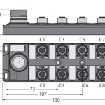 Passive Actuator/Sensor Box, M12 ? 1 TB-8M12-5-CS19T