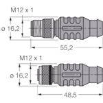 PROFIBUS Cable RSSW-D9-RKSW-451-0.3M-0.3M
