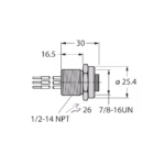 FOUNDATION Fieldbus Receptacle RKFV49-0.3M/14.5/C1117