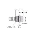 PROFIBUS-PA Receptacle FKV48-0.3M/M20/C1117