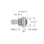FOUNDATION Fieldbus Receptacle RKFV49-0.3M/M20/C1117
