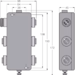 IP67 Junction Box, 4-Channel JBBS-48-M413/3G