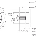 Absolute Rotary Encoder - Multiturn REM-E-121T6C-9F32B-H1151